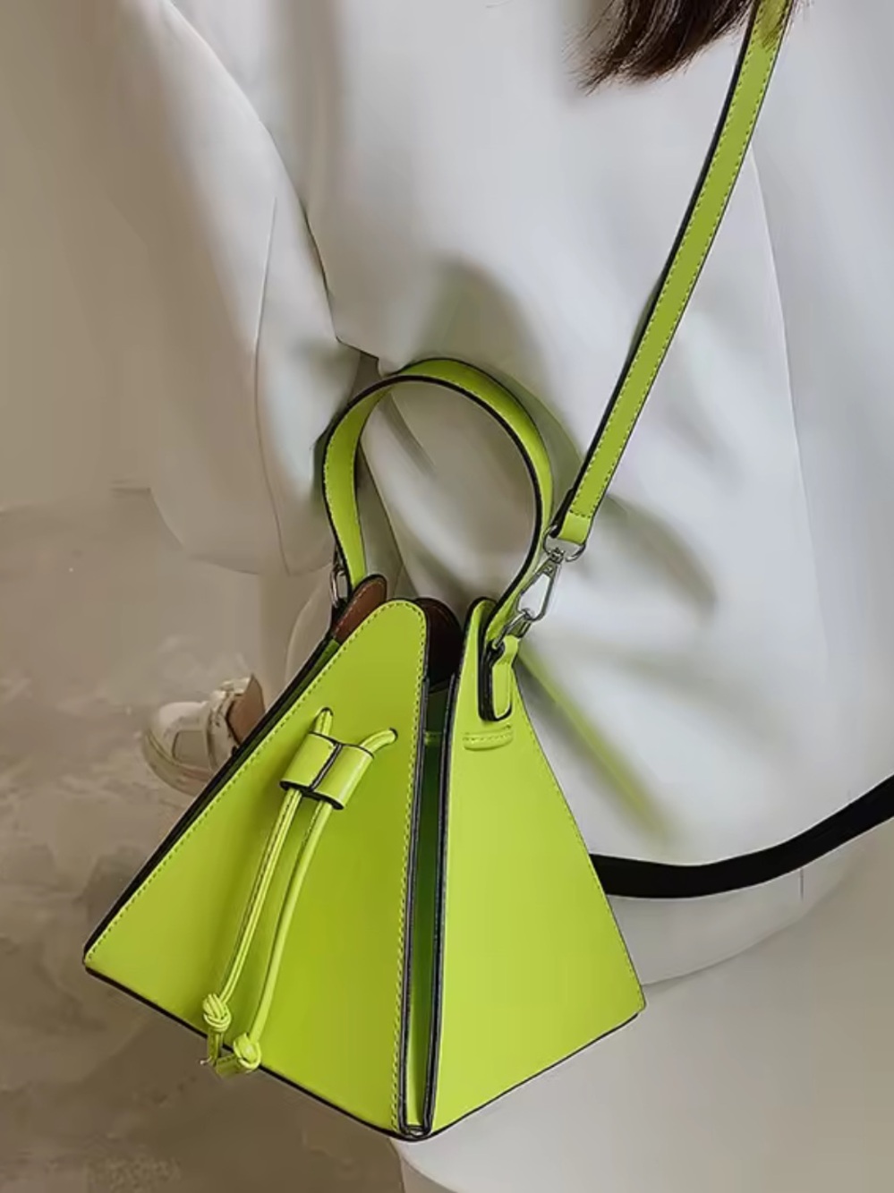 Kohl's Lime Green Pyramid Crossbody Bag